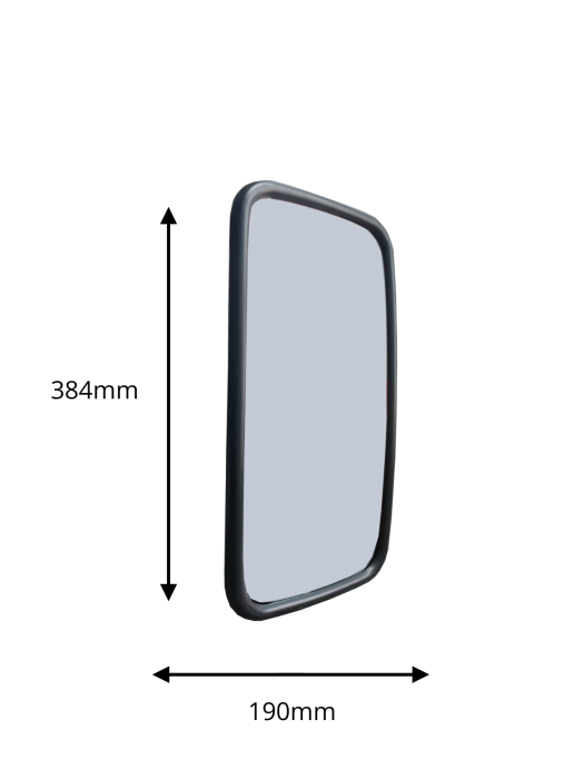 Oglinda universal exterioara laterală  384 mm x 190 mm pentru camion, autobuz, utilaje de constructii si agricole, excavatoare, rulote si altele. [2]