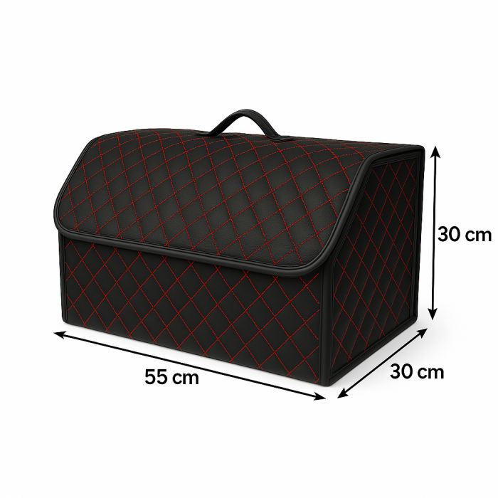 Organizator de portbagaj din piele de lux cutie de depozitare pliabilă [1]