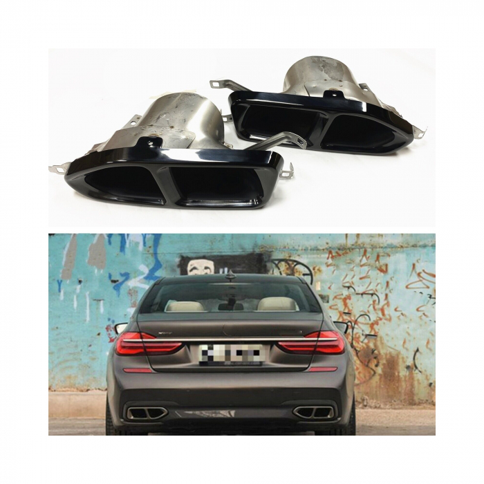 Ornament de toba compatibil BMW Seria 7 G11 G12 tip M 760i - Negru [1]
