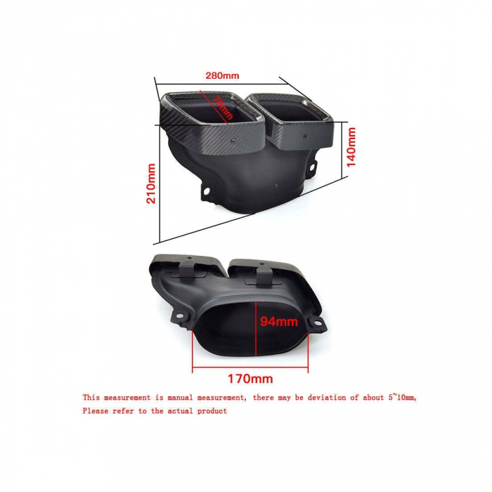 Ornament de toba compatibil Mercedes AMG GLC , GLE, Clasa C W205 W206,Clasa E,Clasa S -Carbon Lucios [4]
