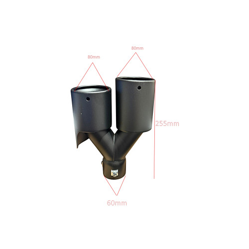 Ornament toba dubla negru mat dreapta / stanga intrare 60mm [5]
