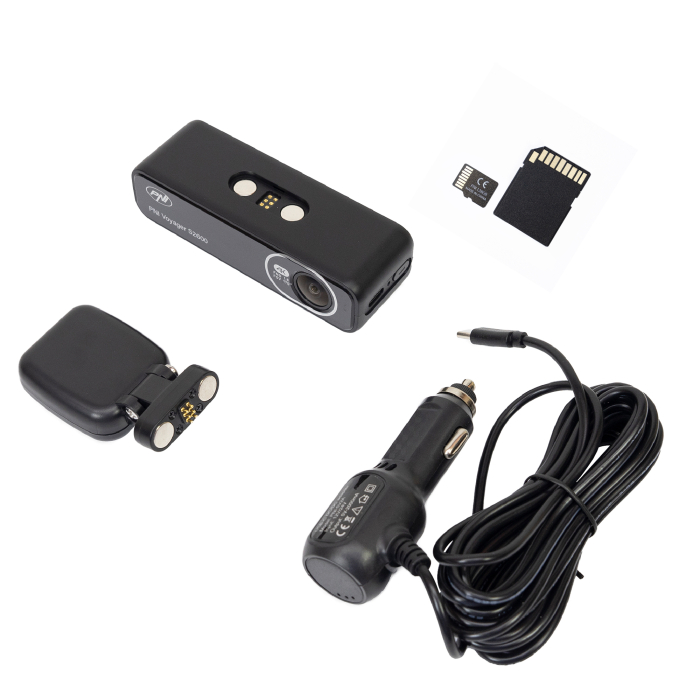Pachet Camera auto DVR PNI Voyager S2600, WiFi, 4K Ultra HD, GPS si card de memorie microSD 128GB inclus [3]