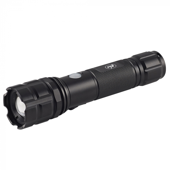 Pachet lanterna PNI Adventure F10 din aluminiu cu LED 6W, 500lm pana la 200m focus, cu acumulator si alimentator PNI CHG300 cu port USB C, QC3.0, PD3.0, PPS si port USB-A, 30W [3]