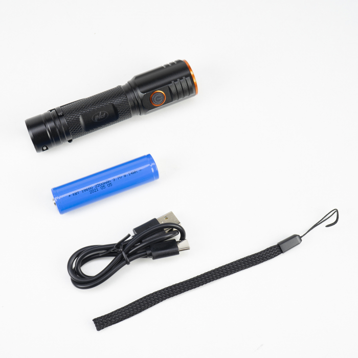 Pachet lanterna PNI Adventure F650 cu LED 20W, 2000 lm, din aluminiu, IPX6, acumulator inclus si alimentator PNI CHG300 cu port USB C, QC3.0, PD3.0, PPS si port USB-A, 30W [5]