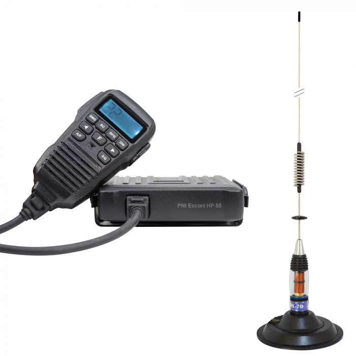 Pachet Statie radio CB PNI Escort HP 55 ASQ cu Antena CB PNI ML70 si baza magnetica 145 mm inclusa [11]