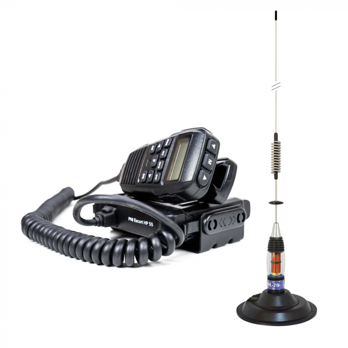 Pachet Statie radio CB PNI Escort HP 55 ASQ cu Antena CB PNI ML70 si baza magnetica 145 mm inclusa [9]