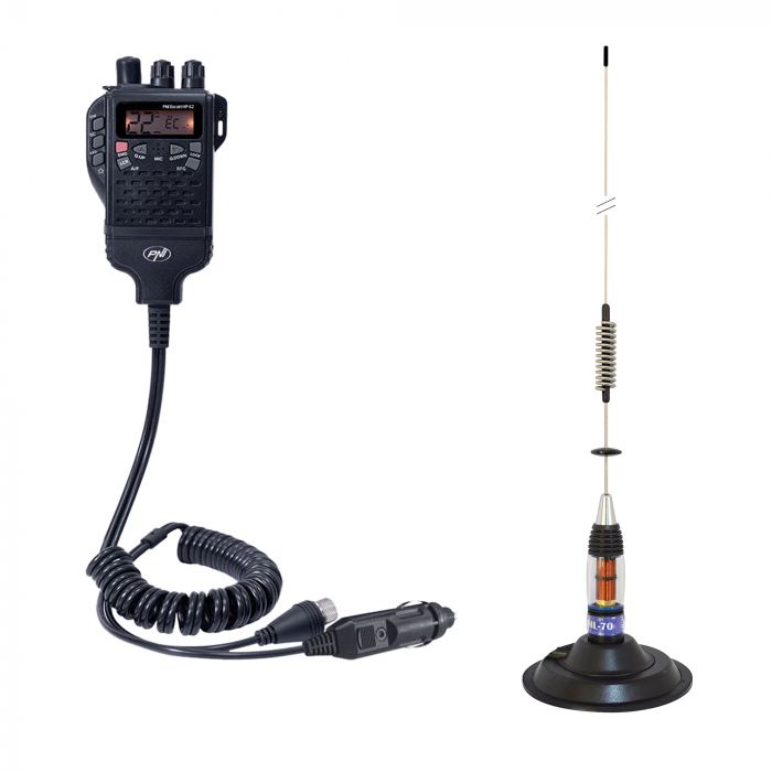Pachet Statie radio CB PNI Escort HP 62, ASQ, RF Gain si Antena CB PNI ML70 cu baza magnetica 145 mm inclusa [9]