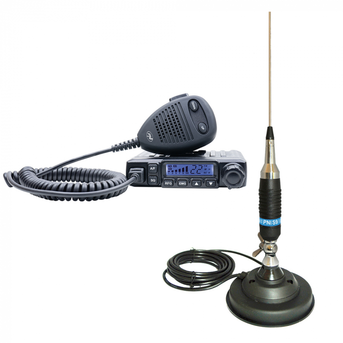 Pachet Statie radio CB PNI Escort HP 6500 ASQ + Antena CB PNI S9 cu magnet [10]
