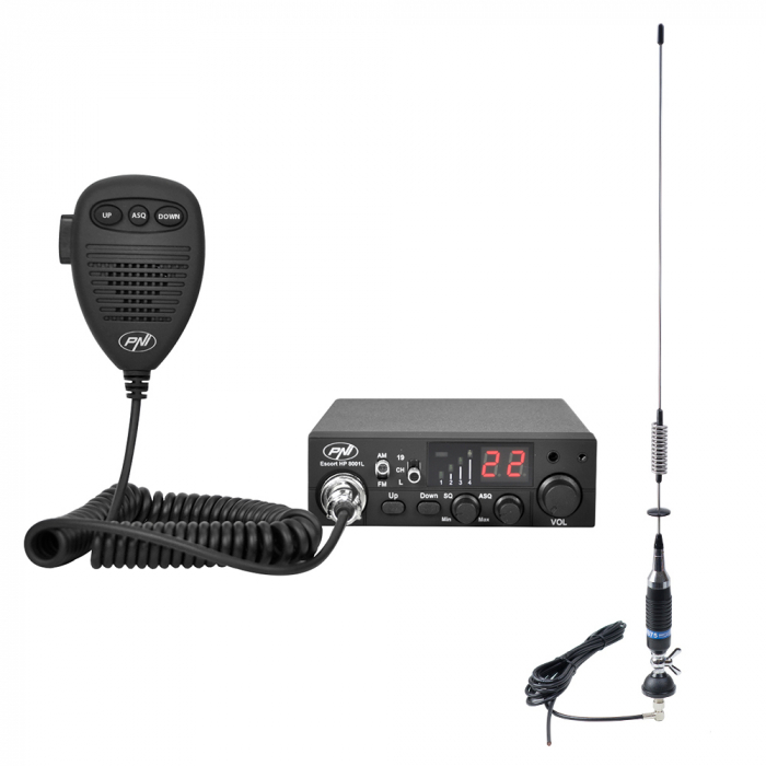 Pachet statie radio CB PNI ESCORT HP 8001L ASQ + Antena CB PNI S75 cu cablu si montura fixa [18]
