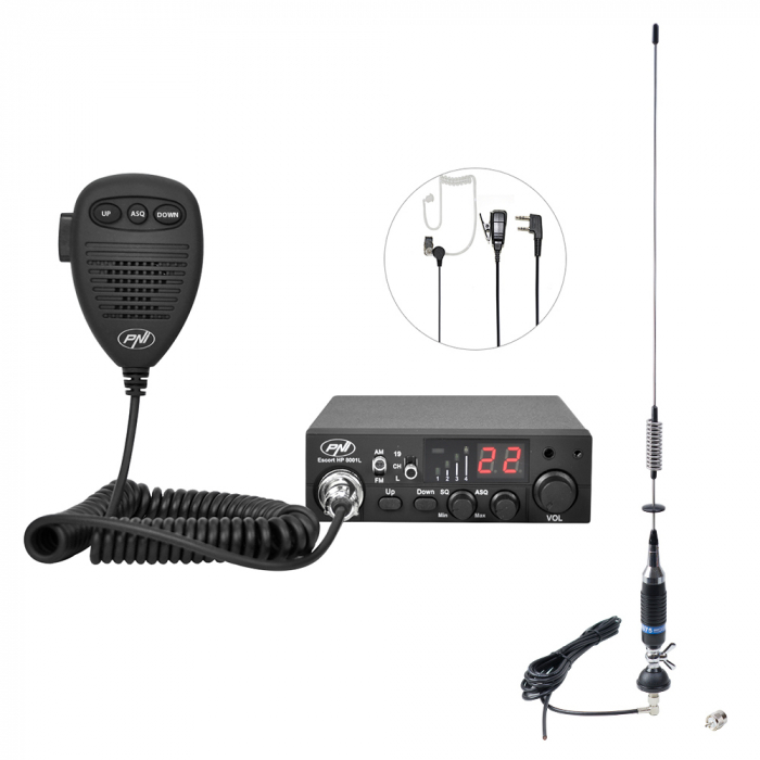 Pachet statie radio CB PNI ESCORT HP 8001L ASQ + Antena CB PNI S75 cu cablu si montura fixa [17]
