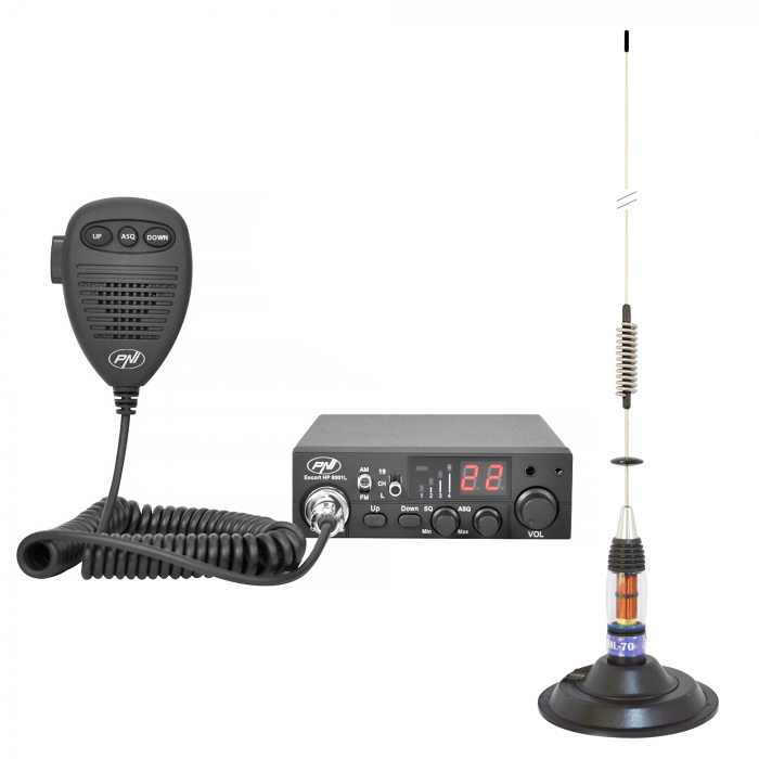 Pachet Statie radio CB PNI Escort HP 8001L ASQ + Casti HS81L + Antena CB PNI ML70 cu magnet inclus [3]