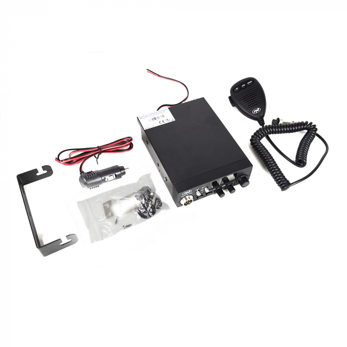 Pachet Statie radio CB PNI ESCORT HP 8024 ASQ, 4W, AM-FM, 12/24V + Antena CB PNI Extra 40 cu magnet 5-7KM [10]