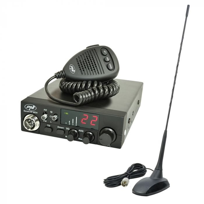 Pachet statie radio CB PNI ESCORT HP 8024 ASQ + Antena CB PNI Extra 48 cu magnet [2]