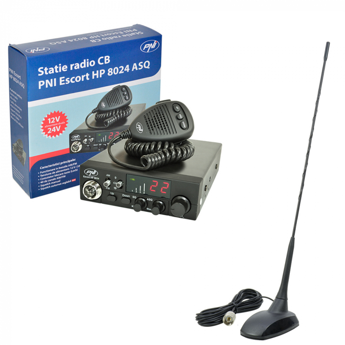 Pachet statie radio CB PNI ESCORT HP 8024 ASQ + Antena CB PNI Extra 48 cu magnet [9]