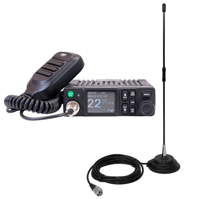 Pachet Statie radio CB PNI Escort HP 8900 ASQ, 12-24V + Antena CB PNI Extra 40 cu baza magnetica [10]