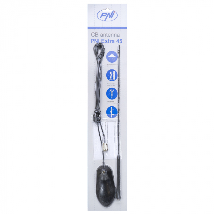 Pachet Statie radio CB PNI Escort HP 8900 ASQ, 12-24V + Antena CB PNI Extra 45 cu baza magnetica, alimentare 12V/24V, RF Gain, Roger Beep, CTCSS-DCS, Dual Watch [7]