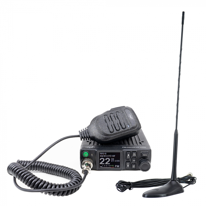 Pachet Statie radio CB PNI Escort HP 8900 ASQ, 12-24V + Antena CB PNI Extra 45 cu baza magnetica, alimentare 12V/24V, RF Gain, Roger Beep, CTCSS-DCS, Dual Watch [8]