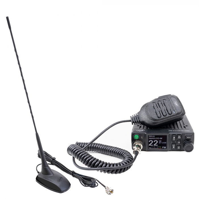 Pachet Statie radio CB PNI Escort HP 8900 ASQ, 12-24V + Antena CB PNI Extra 48 cu baza magnetica, alimentare 12V/24V, RF Gain, Roger Beep, CTCSS-DCS, Dual Watch [9]