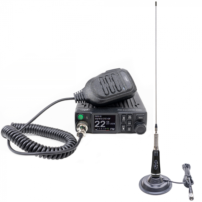 Pachet Statie radio CB PNI Escort HP 8900 ASQ, 12-24V + Antena CB PNI LED 2000 cu baza magnetica [8]