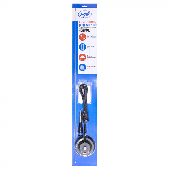 Pachet Statie radio CB PNI Escort HP 8900 ASQ, 12-24V + Antena CB PNI ML100 cu baza magnetica, alimentare 12V/24V, RF Gain, Roger Beep, CTCSS-DCS, Dual Watch [6]