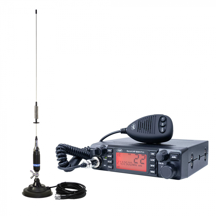 Pachet statie radio CB PNI ESCORT HP 9001 PRO ASQ + Antena CB PNI S75 cu magnet [2]