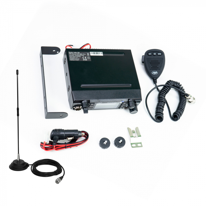 Pachet Statie radio CB PNI ESCORT HP 9001 PRO ASQ reglabil, AM-FM, 12V/24V, 4W + Antena CB PNI Extra 40 cu magnet, 30W, 26-30MHz, SWR 1.0, fibra de sticla [2]
