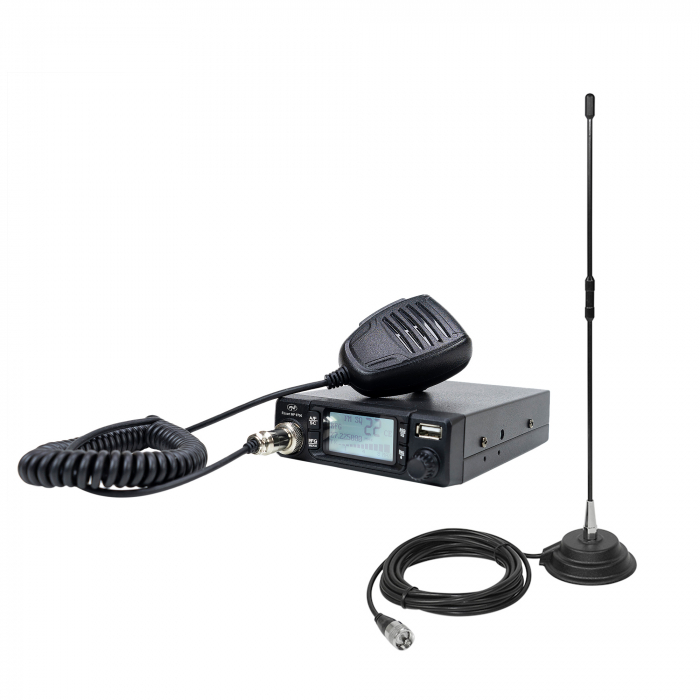 Pachet Statie radio CB PNI Escort HP 9700 USB si Antena CB PNI Extra 40 cu baza magnetica, alimentare 12V / 24V, mufa de bricheta inclusa [1]