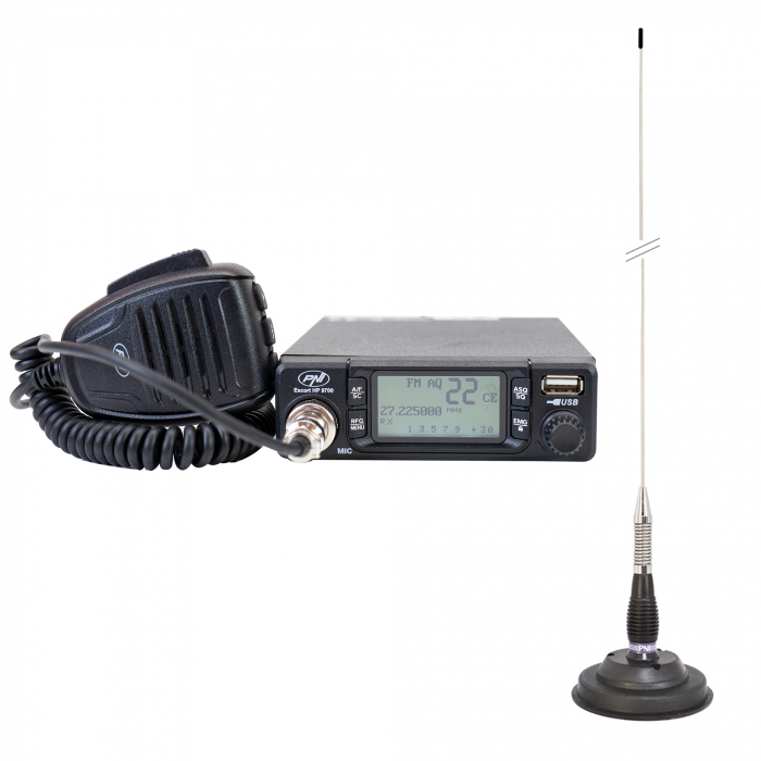 Pachet Statie radio CB PNI Escort HP 9700 USB si Antena CB PNI ML100 cu baza magnetica [8]