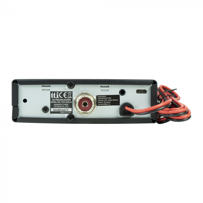 Pachet statie radio CB TTi TCB-550 EVO, VOX, Scan, ecran multicolor, 12-24V si antena PNI ML100 cu magnet, 100 cm, 26-30MHz, 250W [10]