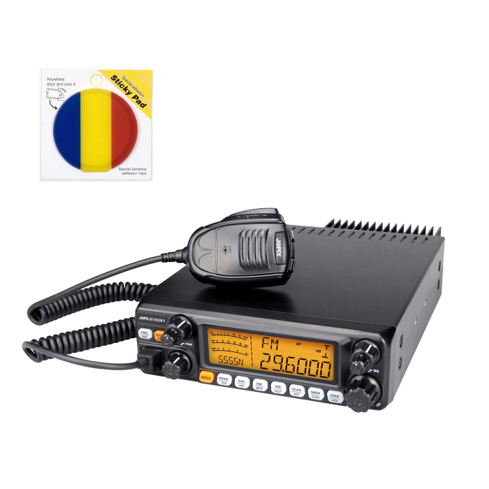 Pachet Statie radioamatori PNI Jopix AT-5555N II, AM, FM, SSB si Sticky Pad Drapel inclus [12]