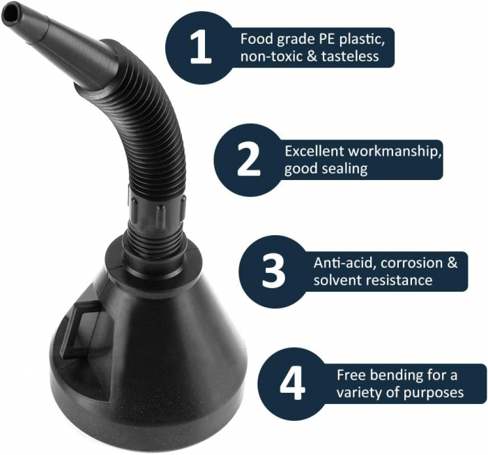 Palnie auto, pentru ulei si benzina, lungime tub 36 cm, plasa filtru pentru a nu permite intrarea impuritatilor [8]