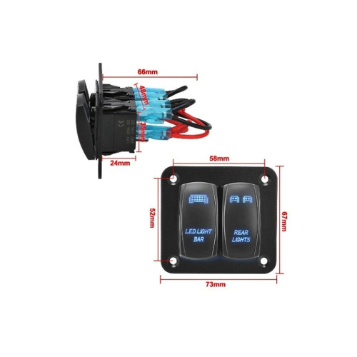 Panou 2 intrerupatoare buton tip Rocket [3]
