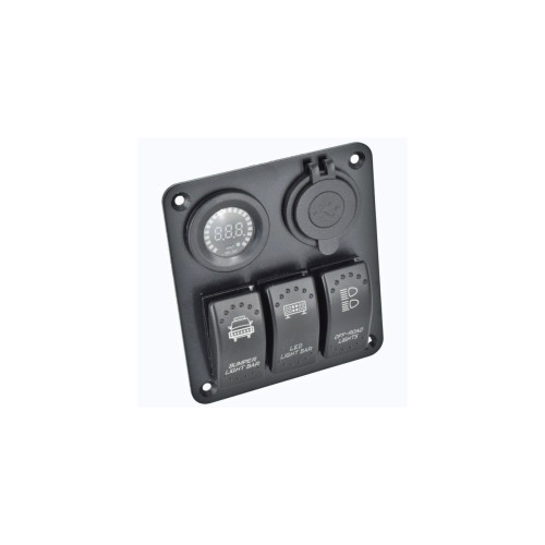 Panou de control cu voltmetru, 3 întrerupatoare si 2 porturi USB [1]