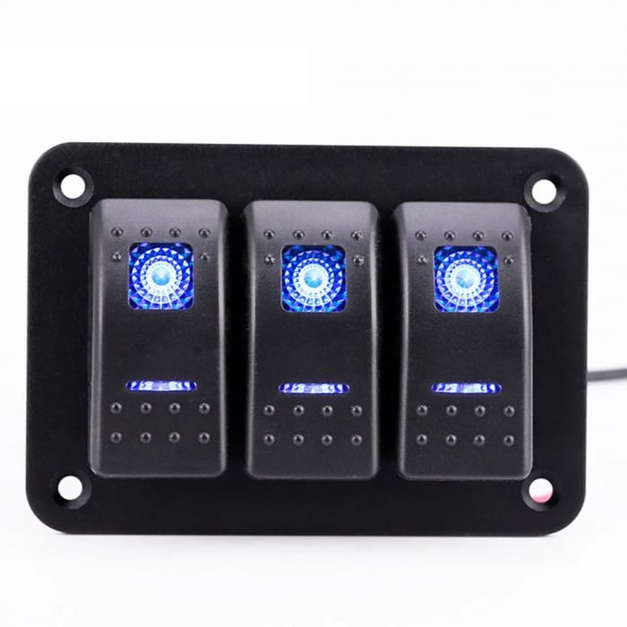 Panou universal cu 3 intrerupatoare ON/OFF cu iluminare LED 12V–24V [6]