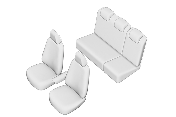 Set huse scaune dedicate Volkswagen Polo V 2010-2017 (Bancheta fractionata+husa cotiera) [3]