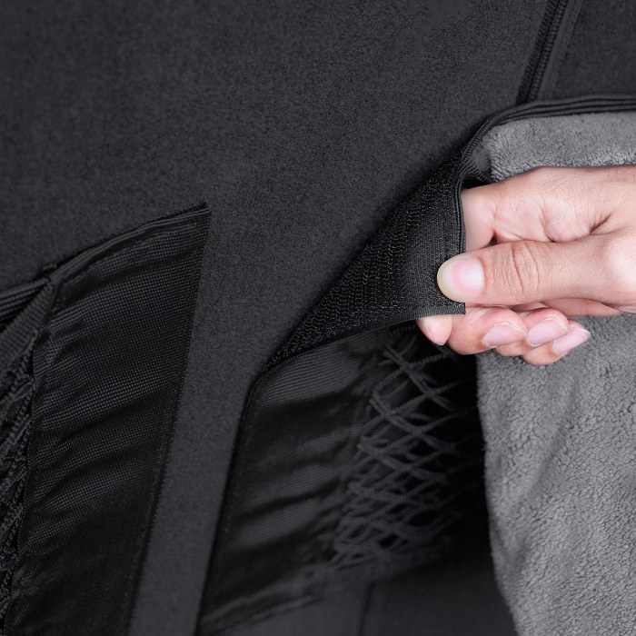 Plasa elastica, organizator portbagaj tip buzunar 38cm x 25cm cu 2 benzi autoadezive cu velcro pentru auto si uz casnic [8]