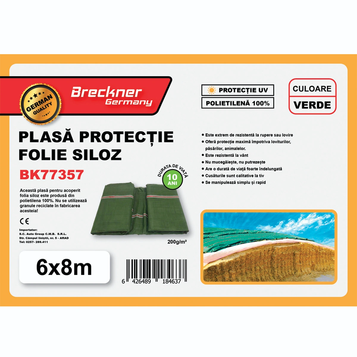 Plasa  protectie pentru folie siloz verde 6x8m [3]