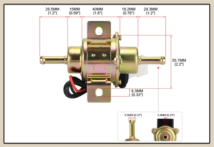 Pompa alimentare electrica universala 12V, L 130mm, fi 8mm pentru motorina/benzina, EP-500-0 [4]