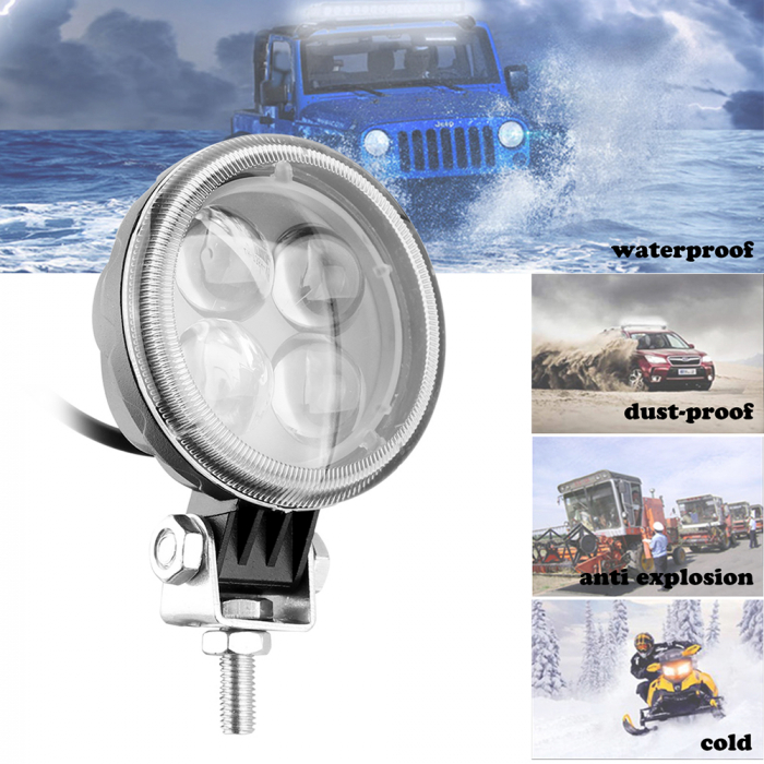 Proiector LED  12W  6000K SPOT 4D cu angel eyes 12/24V [1]