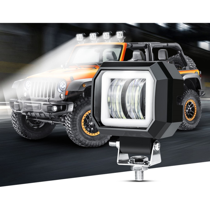 Proiector Led, 7D Optic, 20W, 12V-24V, 7.6cm, pentru Atv, Jeep , Motor, Spot [6]