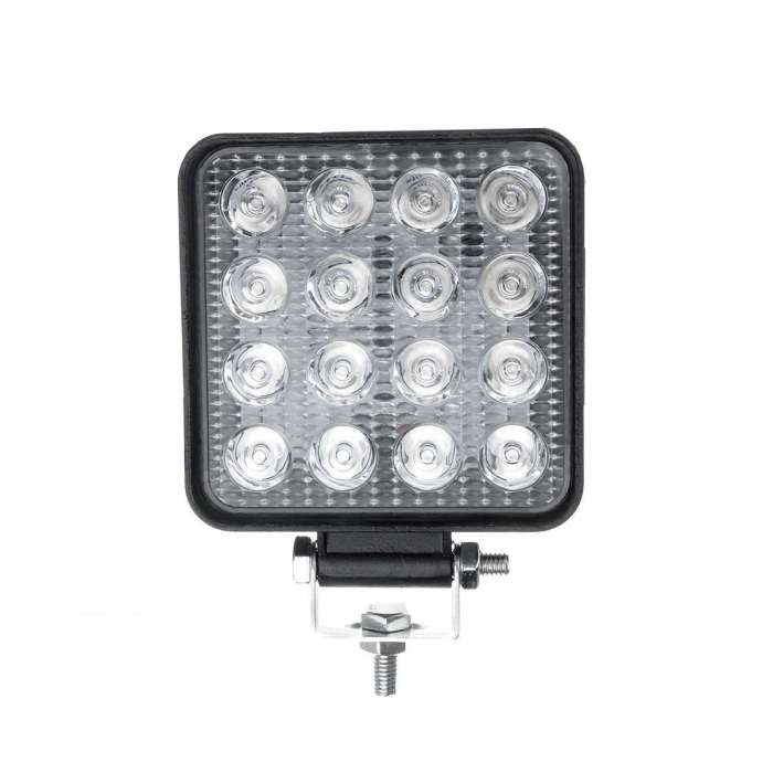 Proiector LED Auto Offroad, 48W, 12V-24V, 1800 Lumeni, Patrat, Spot Beam 30° [1]