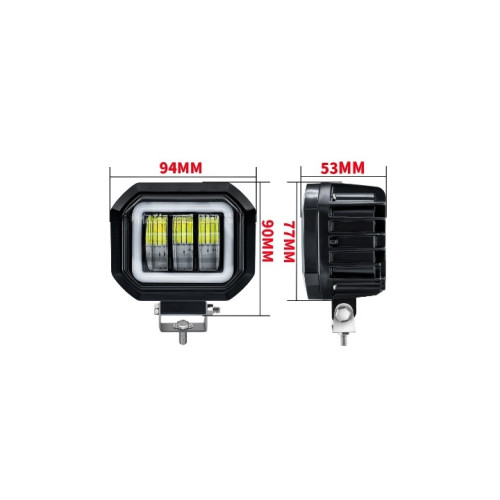 Proiector LED cu angel eyes DRL alb 1500lm 30W 12V-24V [3]