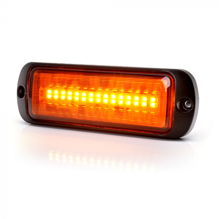 Proiector Stroboscopic Led Portocaliu 1469 W218 Cu Montare In Grila, 2 Faze Flash, 12V-24V, 21W [2]