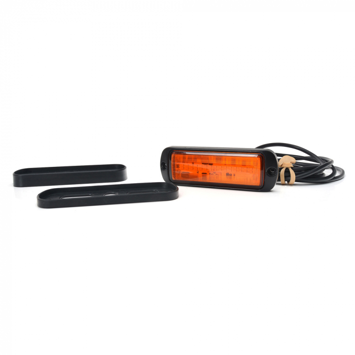 Proiector Stroboscopic Led Portocaliu 1469 W218 Cu Montare In Grila, 2 Faze Flash, 12V-24V, 21W [4]