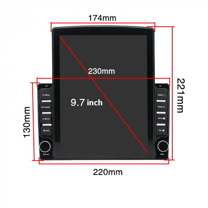 Radio MP3, MP5 Player 2DIN ANDROID 9.7″ /ecran tip Tesla style 12V /2+32G [6]
