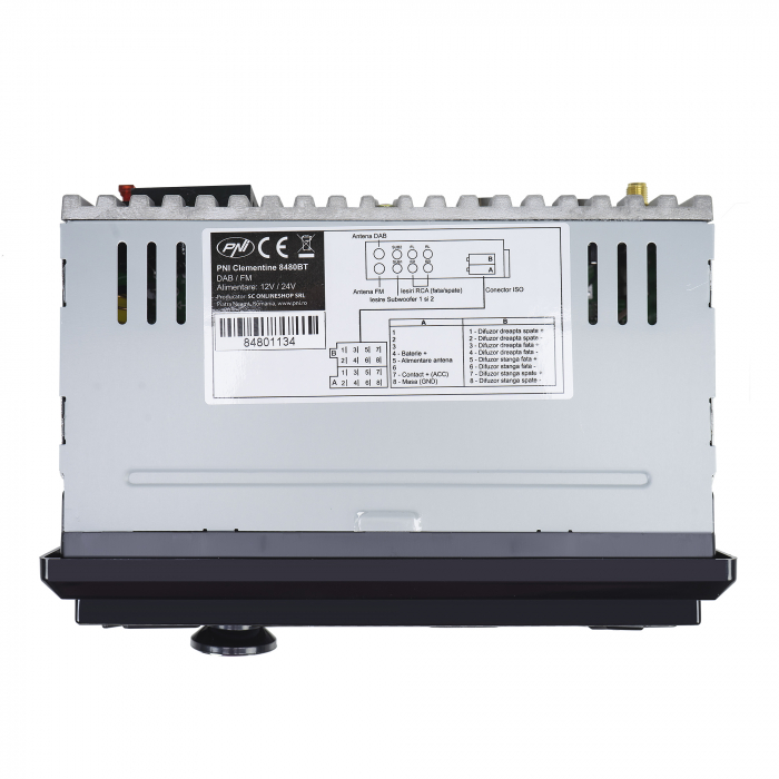 Radio Mp3 Player Auto Dab Si Rds Pni Clementine 8480Bt 4X45W, 12/24V, Cu Sd, Usb, Aux, Rca, Bluetooth Si Usb 1.5A [7]