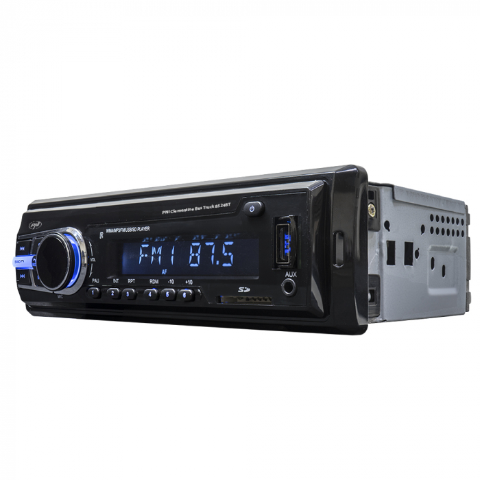 Radio MP3 player auto PNI Clementine Bus Truck 8524BT RDS 4x45w 12V/24V 1 DIN cu SD, USB, AUX, RCA si Bluetooth [2]