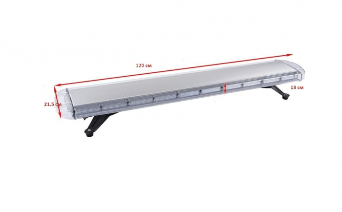 Rampa luminoasa girofar 12-24V cu lumina galben portocaliu 1200x215x130mm [10]