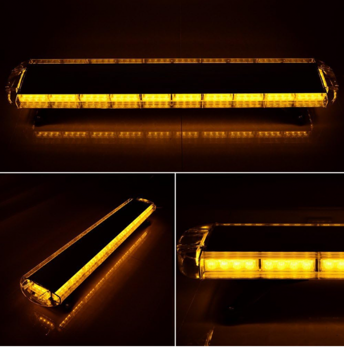 Rampa luminoasa girofar 12-24V cu lumina galben portocaliu 1200x215x130mm [3]