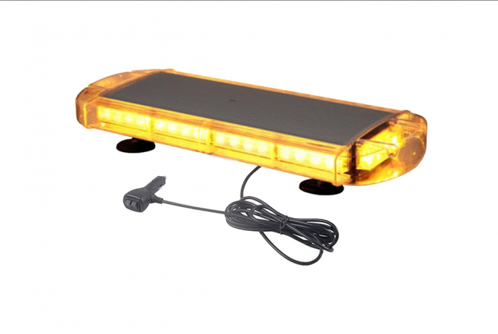 Rampa luminoasa girofar 12-24V cu MAGNET lumina galbena 55cm 10 MODULE [3]
